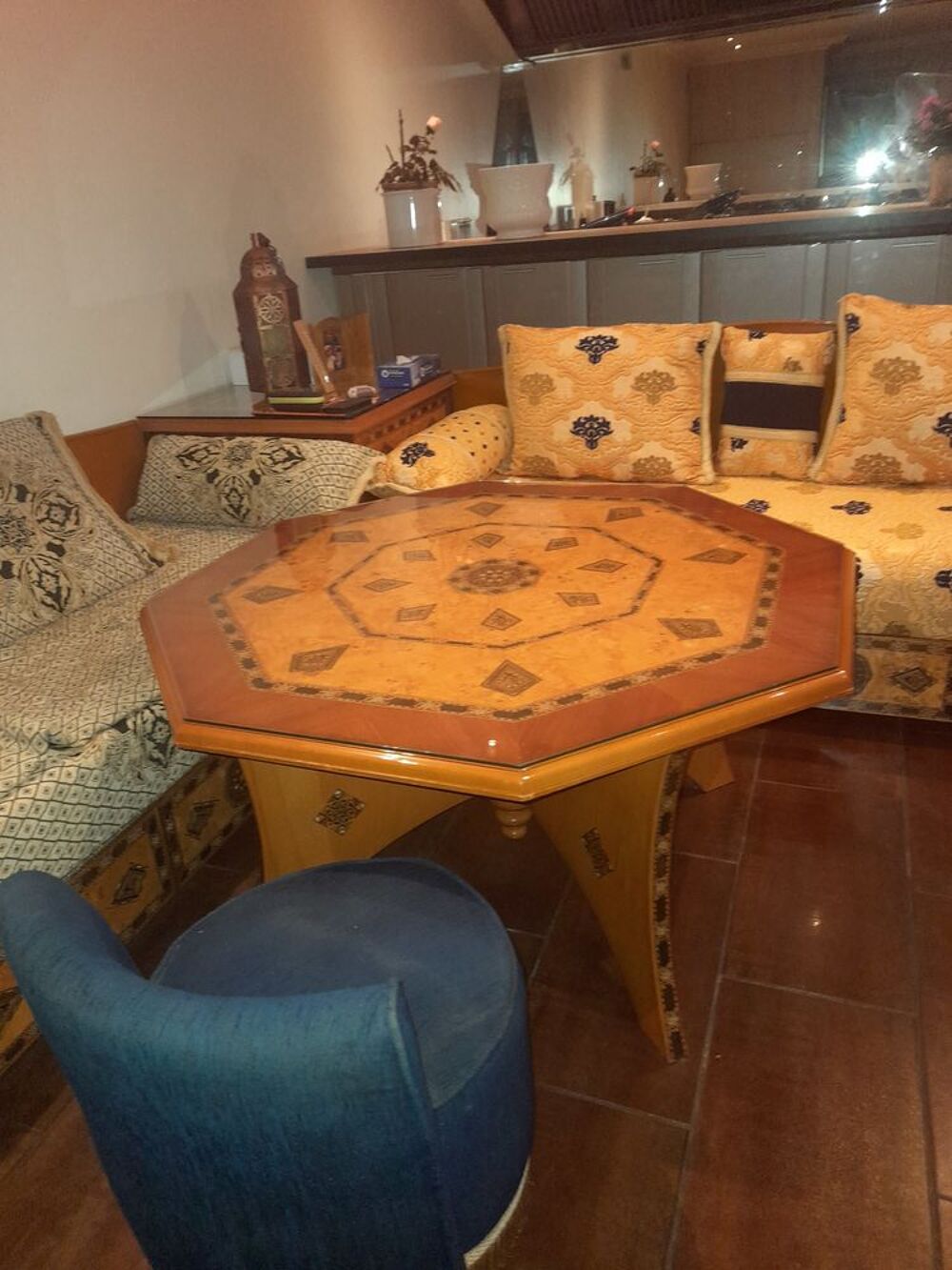 salon marocain double banquette Meubles