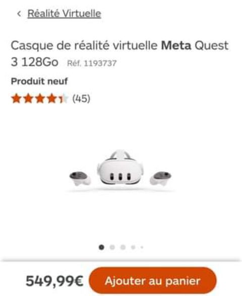 (NEUF ENCORE SCELLE) Casque VR Meta Quest 3 128go
500 Juan Les Pins (06)