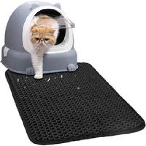   Tapis de litire noir pour Chat Impermable et Antidrapant  
