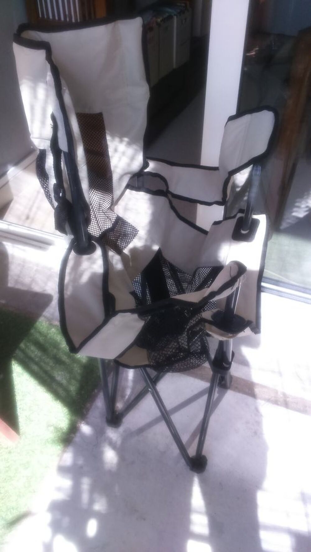 Chaise de camping &agrave; bras avec sac de rangement Meubles