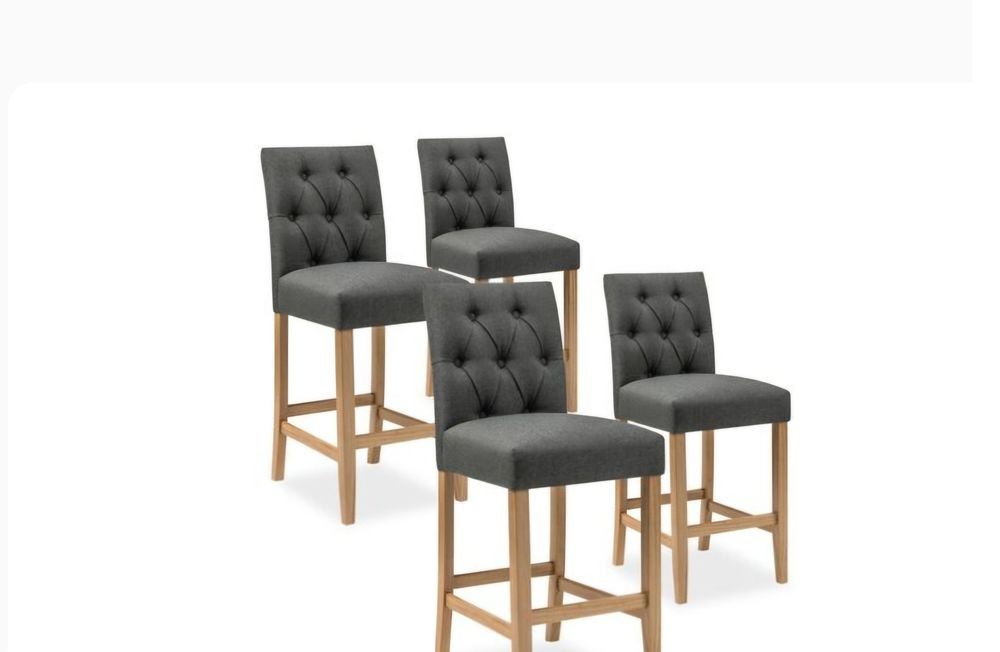 Tabouret de bar tissu gris Meubles