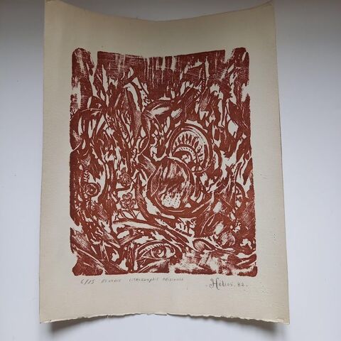 Lithographie sur bois originale H�lios 82, r�verie 6/15 60 Saumur (49)