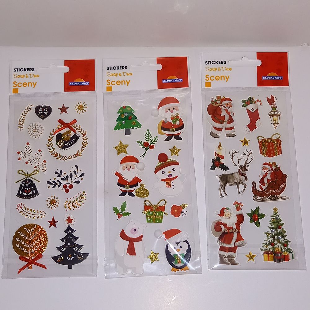 Lot de gommettes stickers sur le th&egrave;me de no&euml;l, p&egrave;re no&euml;l, s Bricolage