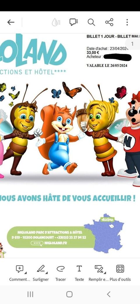6 Entres Nigloland 30 Tinqueux (51)