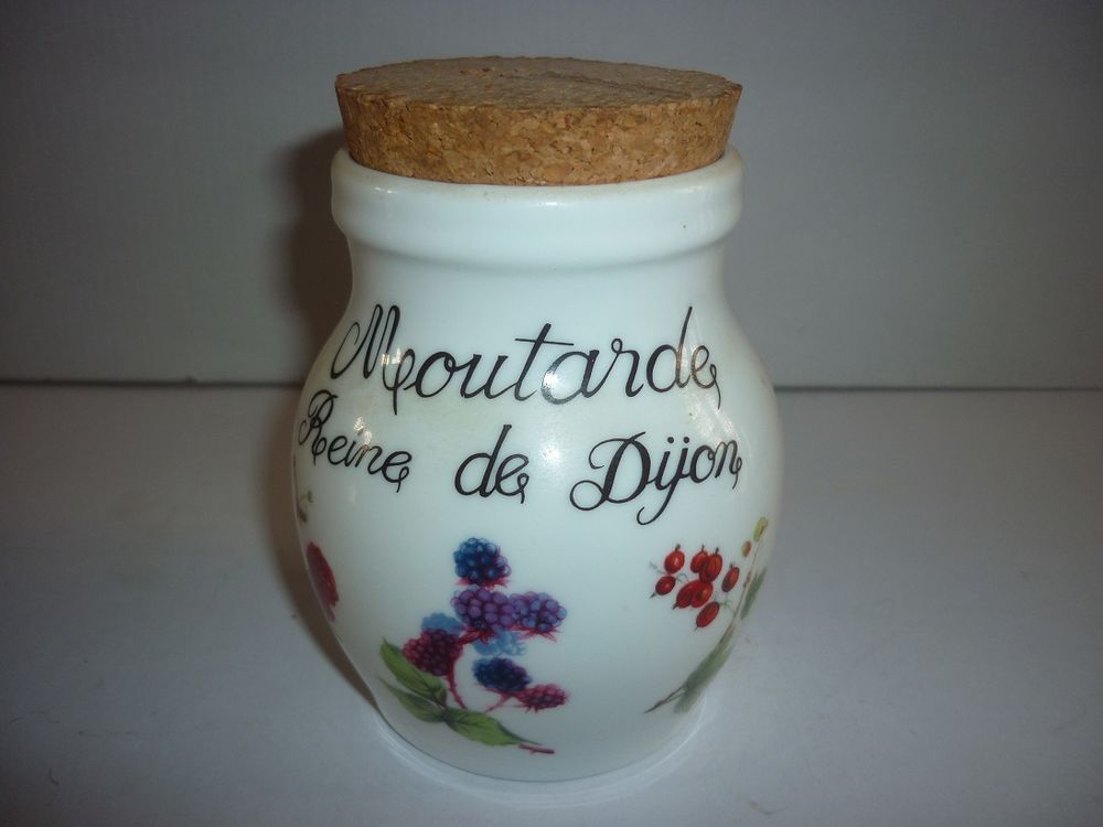 Lot 2 POTS vintage (REVOL France) "&Eacute;PICES" "MOUTARDE DIJON" Décoration