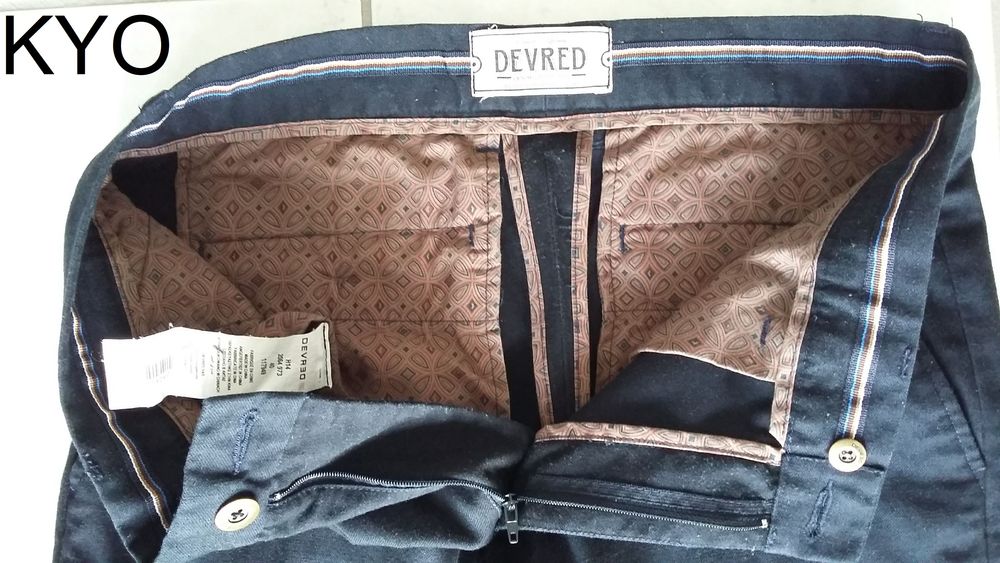 DEVRED - Pantalon bleu marine, taille 40(M) homme adulte Vêtements