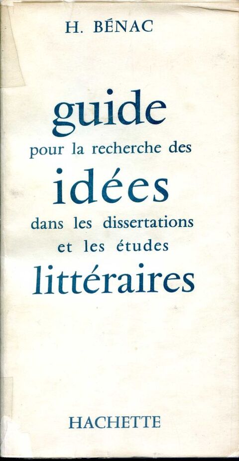 GUIDE DES IDEES LITTÉRAIRES - H. Bénac 5 Rennes (35)