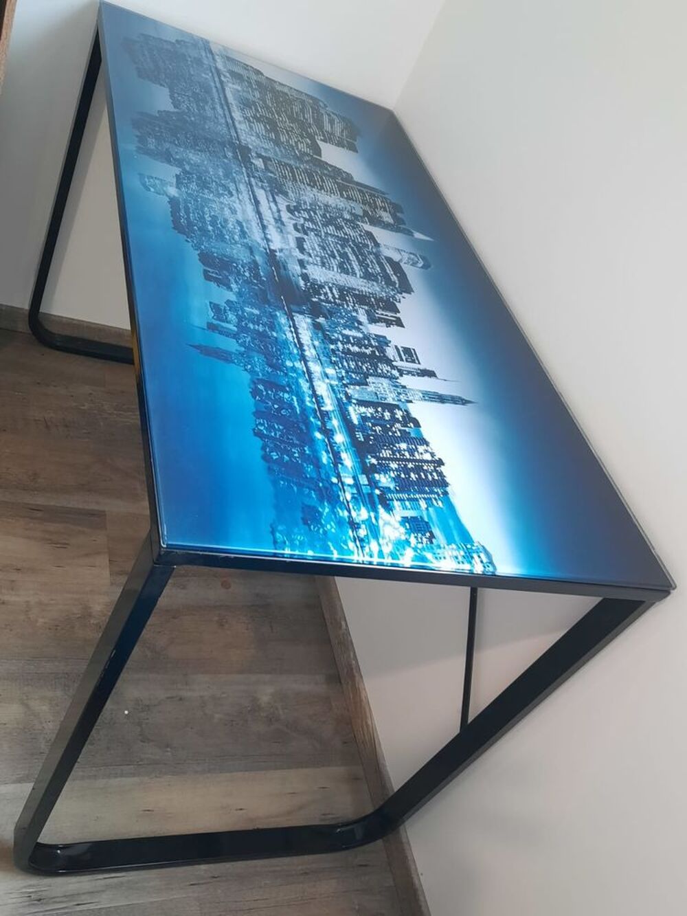 PROMO 2 tables de bureau en verre New York Meubles