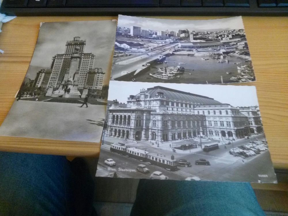 LOT TROIS CARTES POSTALES MADRID CASABLANCA VIENNE 
