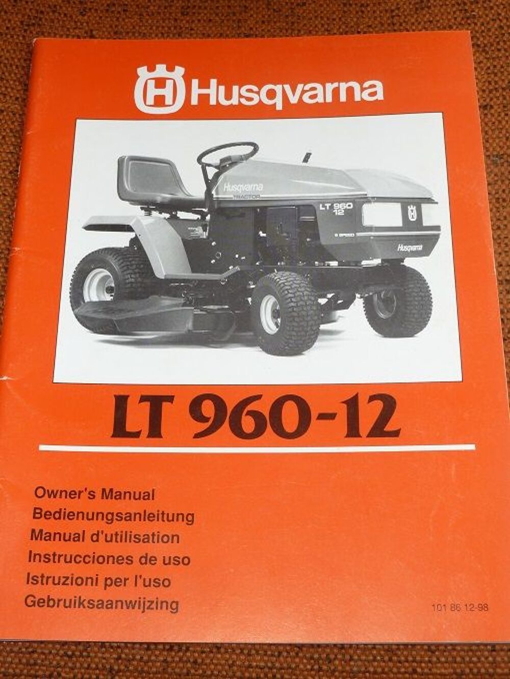 Manuel d'utilisation HUSQVARNA LT 960 - 12 Neuf Jardin