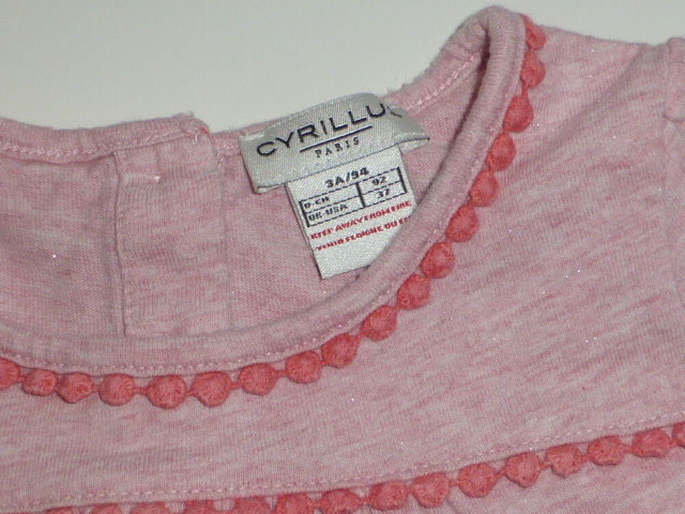 Cyrillus T-shirt rose fille 3 ans Vtements enfants
