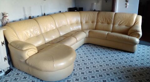 salon d'angle cuir jaune 80 Le Gicq (17)