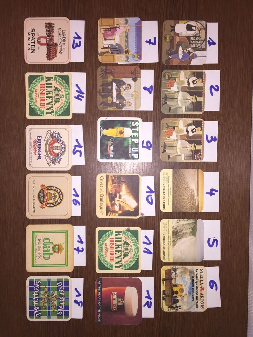 Lot de 254 sous-bocks 