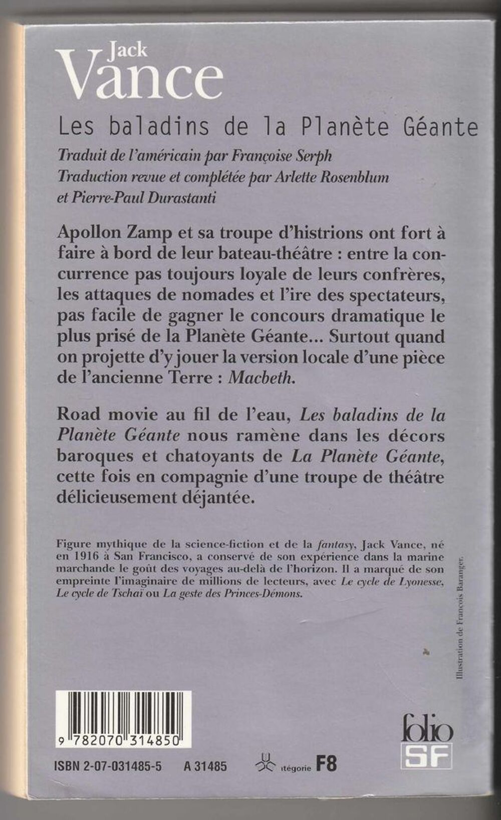 Jack Vance, Les baladins de la Plan&egrave;te G&eacute;ante
Livres et BD