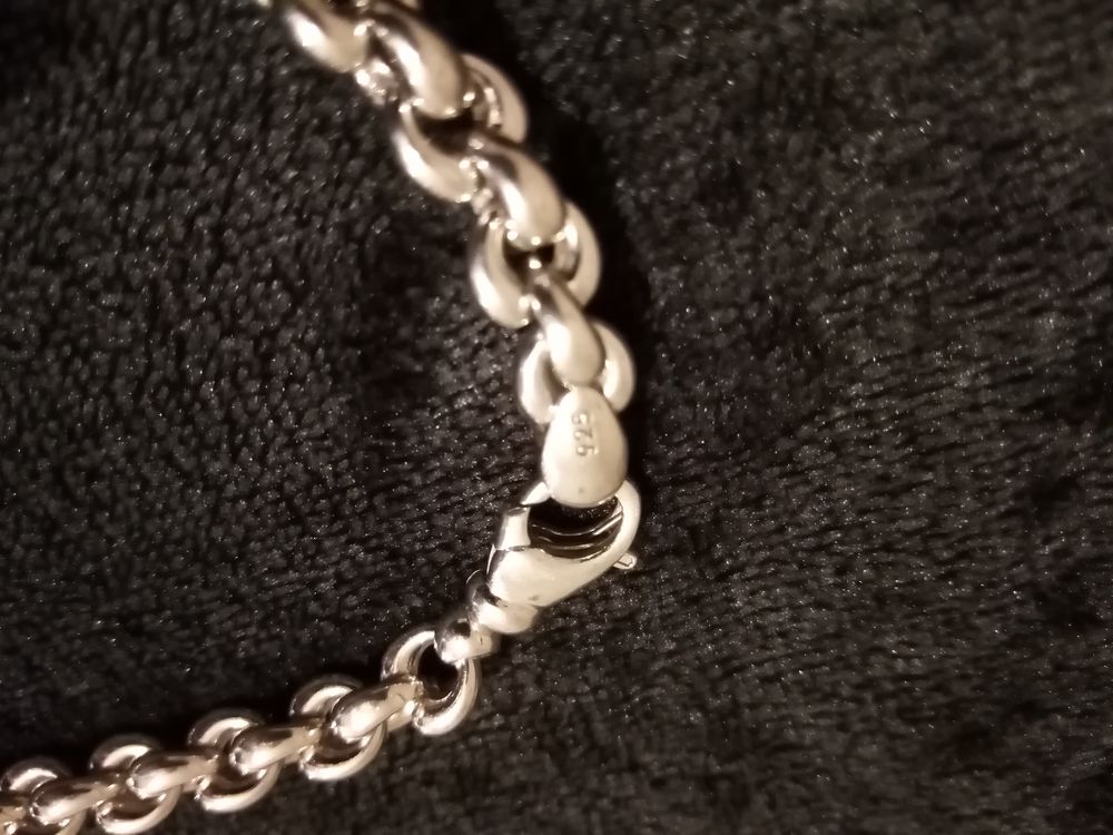 Collier argent 925 rhodi&eacute; gros maillons RARE MARC ORIAN Bijoux et montres