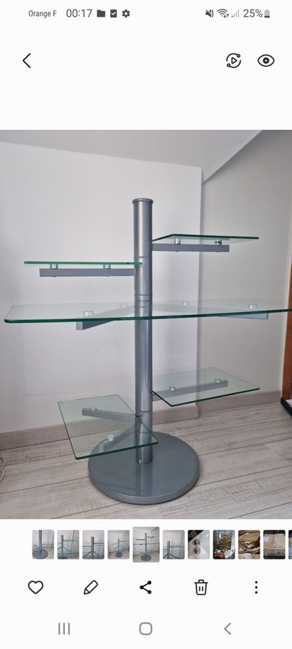 Bureau avec 5 &eacute;tag&egrave;res en verre Meubles