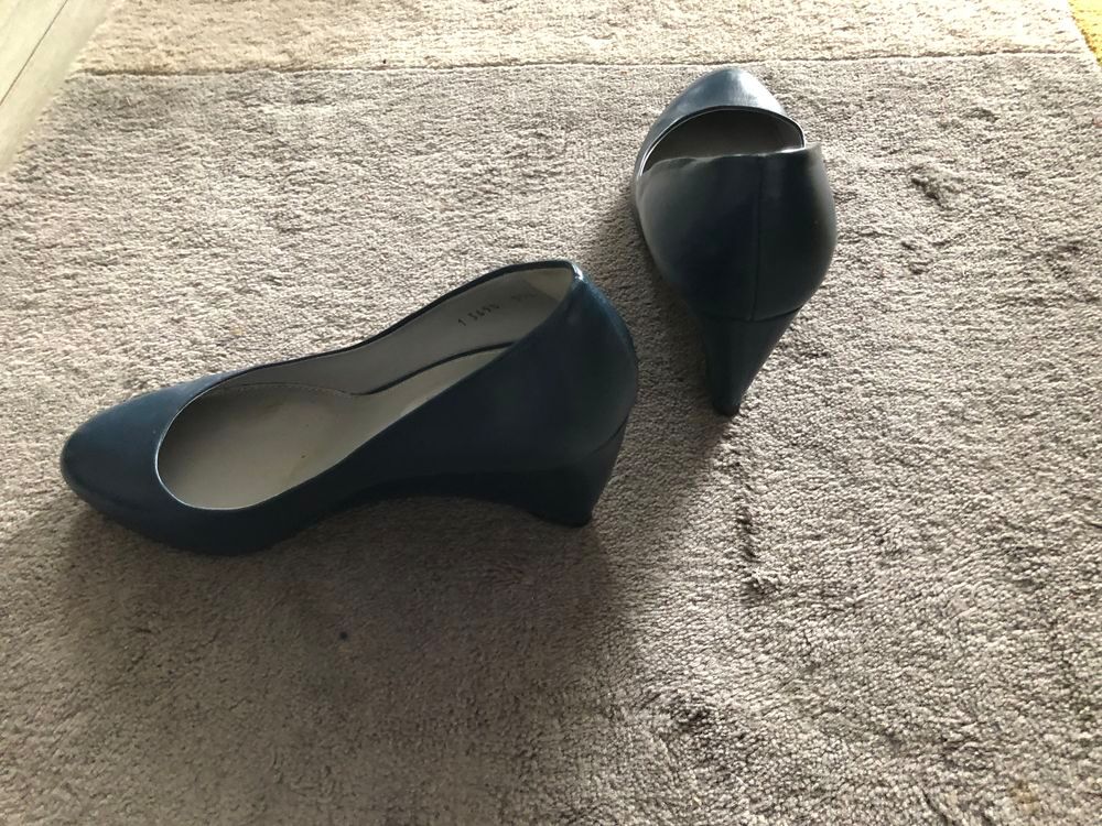 Escarpins en cuir compens&eacute;s SERGIO ROSSI, pointure 37,5 Chaussures