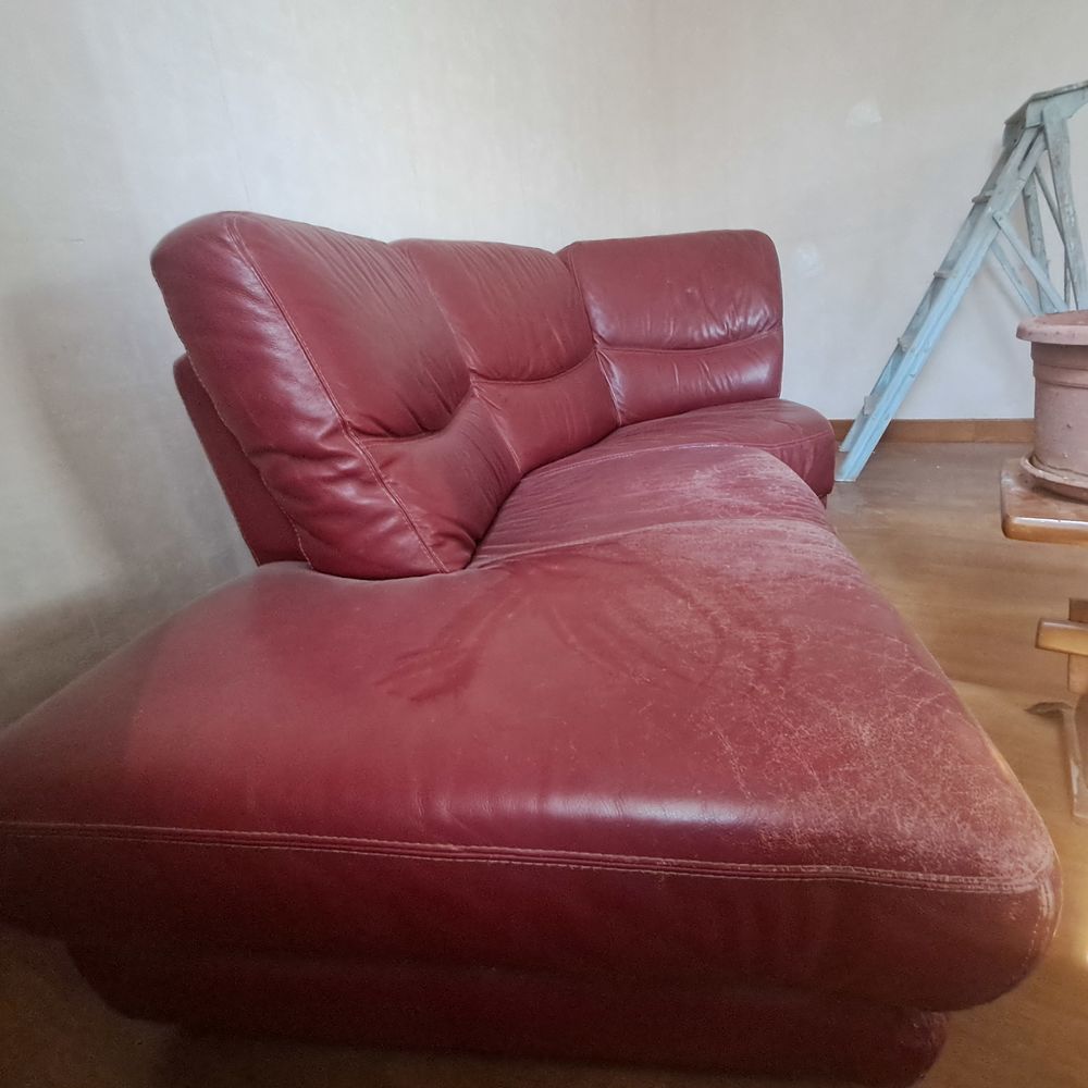 Canap&eacute; 5-6 places NUBUCK rouge fonc&eacute; Meubles