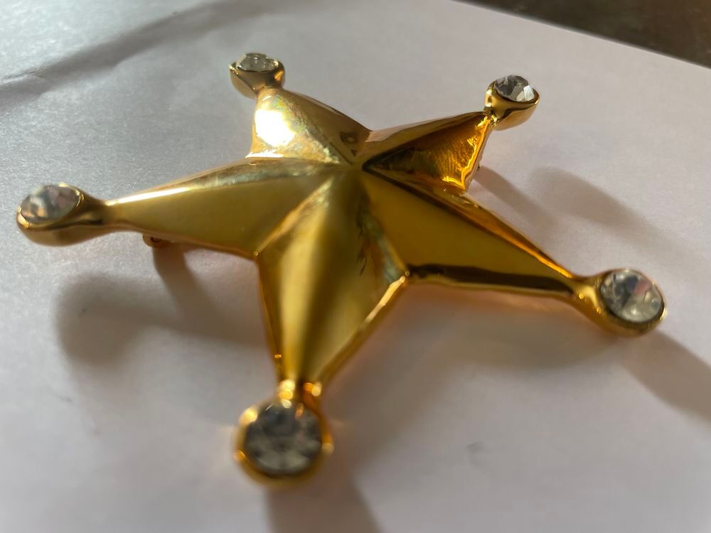 Broche dor&eacute; &eacute;toile strass Ines De La Fressange Bijoux et montres
