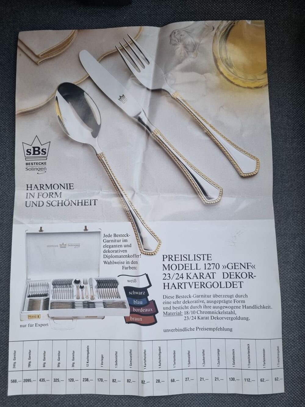 M&eacute;nag&egrave;re SBS Solingen Genf 1270 ? Coffret d'origine Maroquinerie