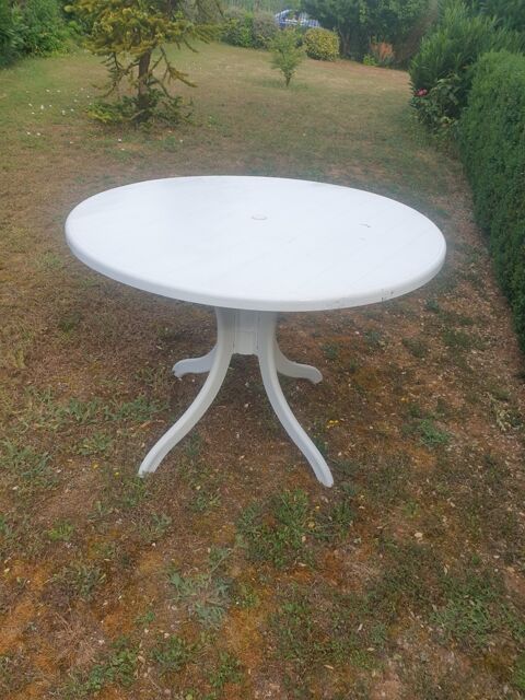 2 Tables rondes blanche. Diamètre 87 et 97 cm. Saint-Doulchard (18)