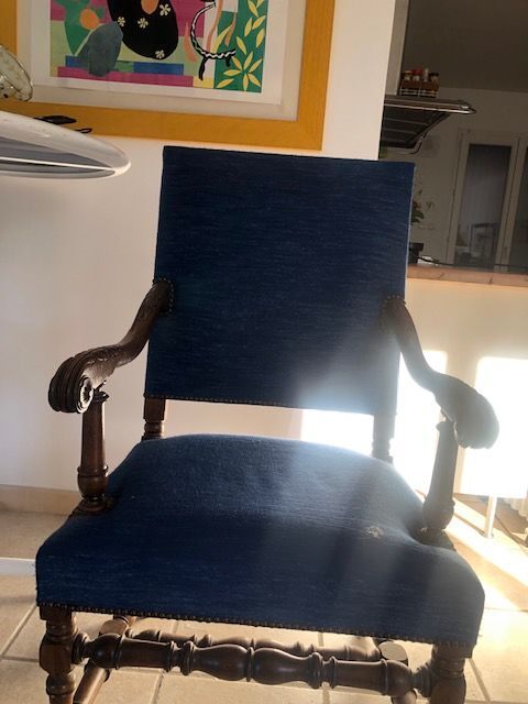 fauteuil style louis 15 bleu 100 Lunel (34)