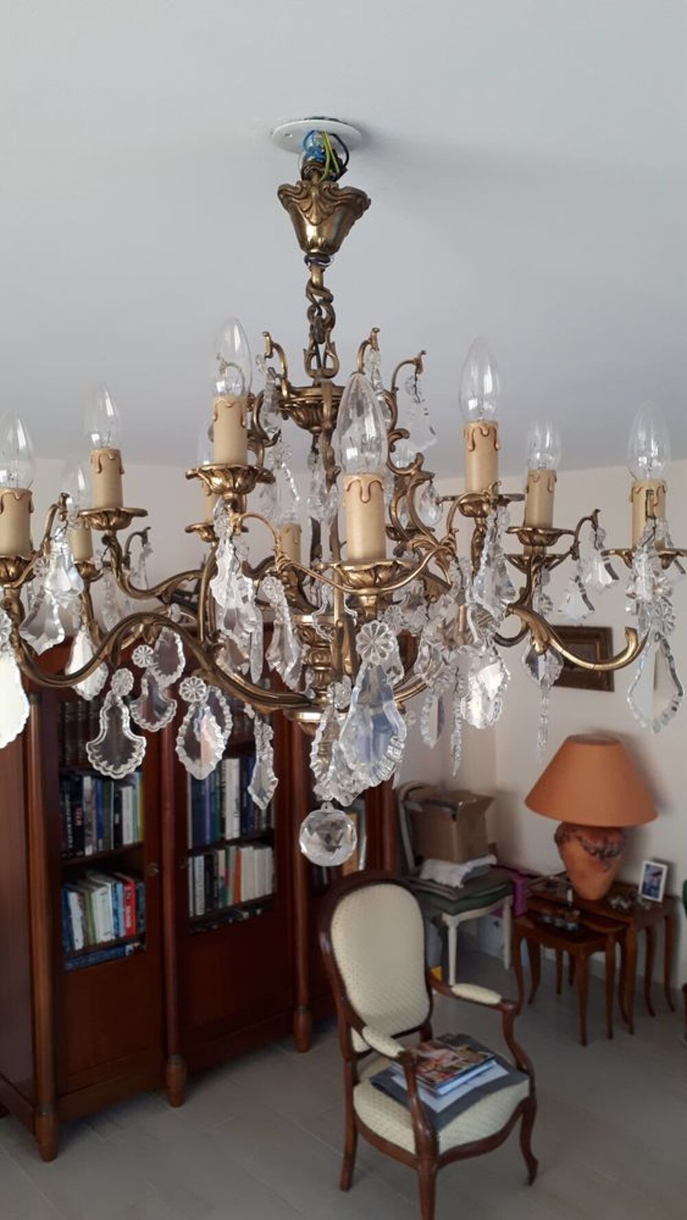 Suspension 12 lampes en bronze Décoration
