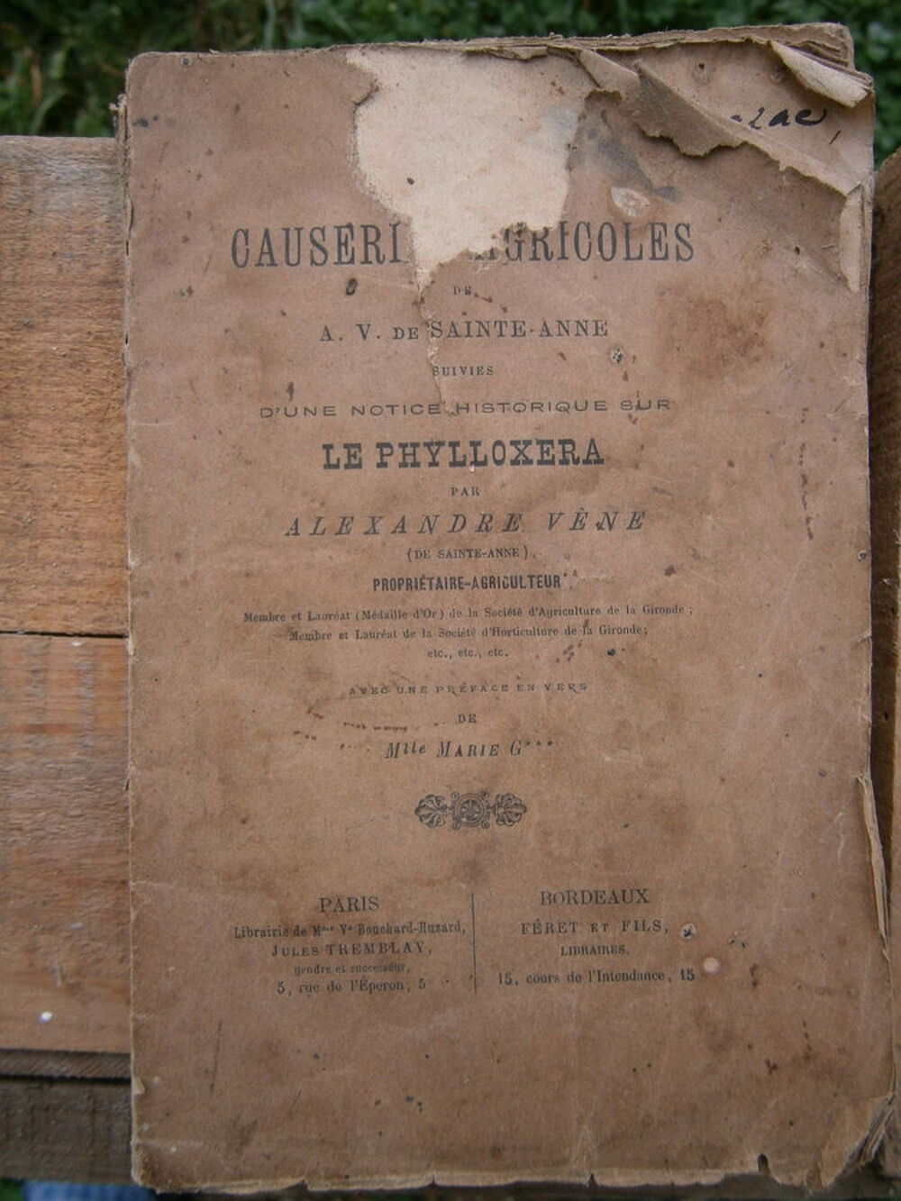 LIVRE ANCIEN CAUSERIES AGRICOLES 1877 
