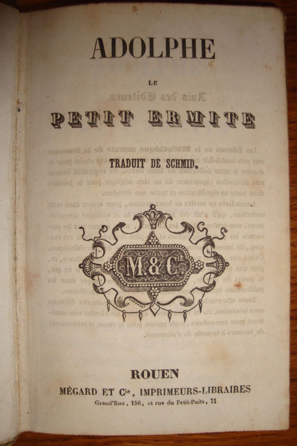 Ancien livre Adolphe le Petit Ermite 1850 Livres et BD