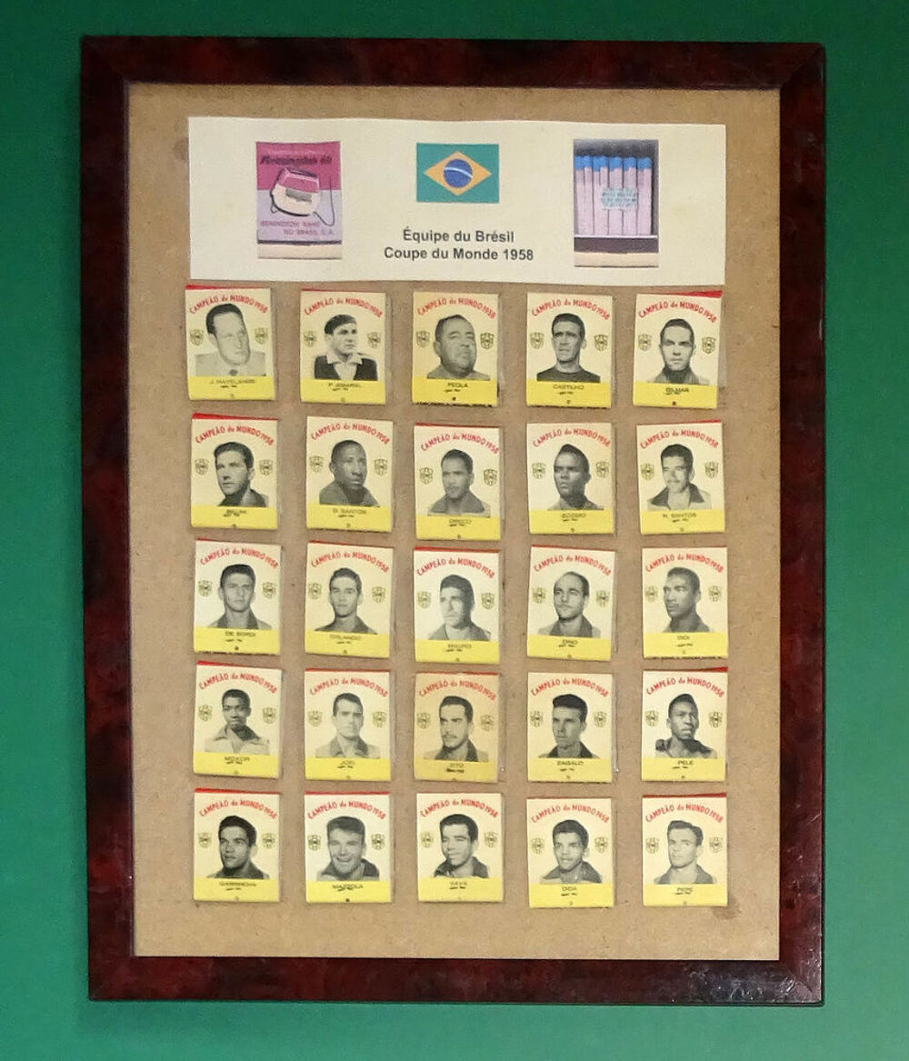 FOOTBALL &Eacute;quipe BR&Eacute;SIL 1958. S&eacute;rie 25 pochettes allumettes 