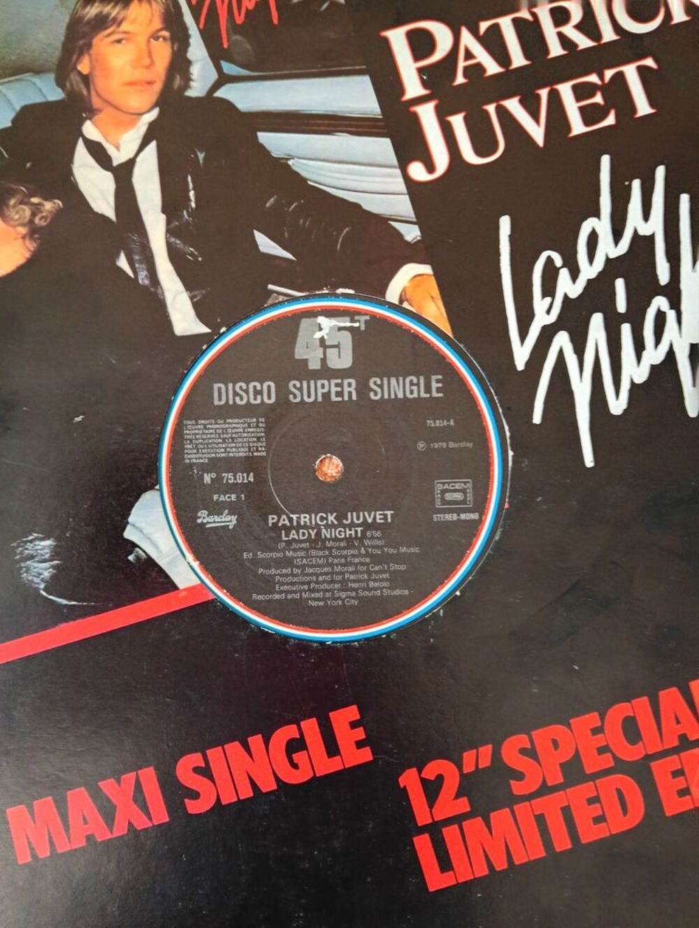 Disque vinyle Maxi 45 Tour &Eacute;dition limit&eacute;e Patrick Juvet CD et vinyles