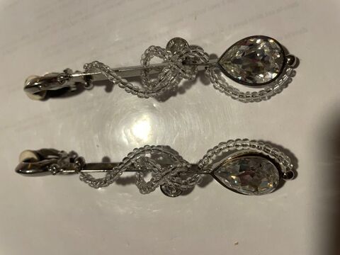 BO Clip argent + pendant strass Crystal et enfilage perles  120 Vigneux-sur-Seine (91)
