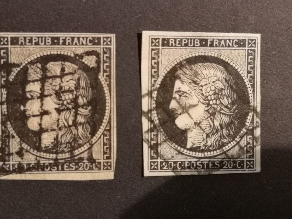 Timbres Yvert 3&deg; et 3a&deg; 