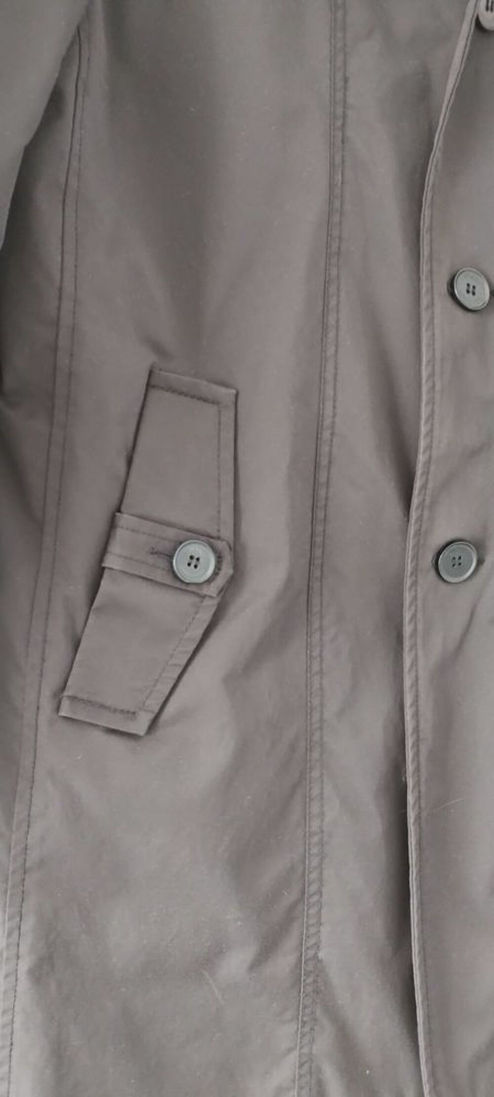 Trench Coat Trois-Quarts Homme - Noir - 64% Coton Vêtements