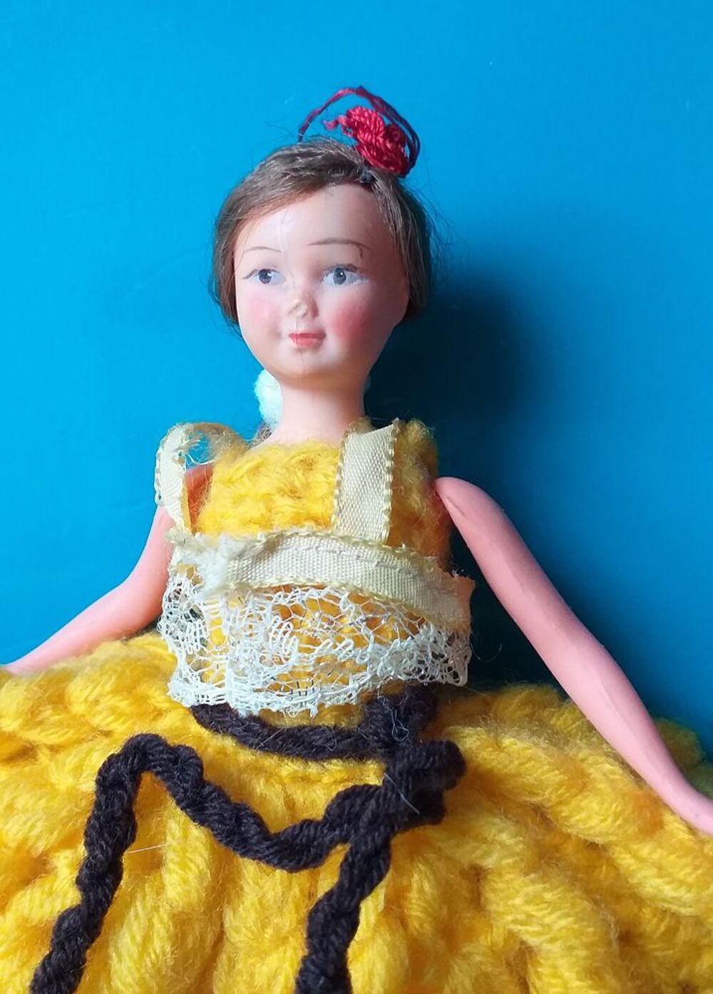 Ancienne poup&eacute;e en cellulo&iuml;d Petitcollin T&ecirc;te d'aigle 17.5 c Jeux / jouets