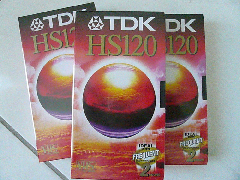 Lot de 3 cassettes TDK HS 120 Photos/Video/TV