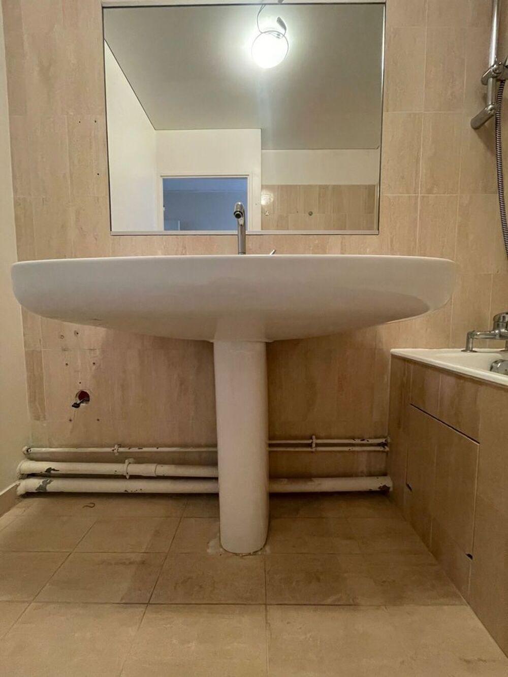 Lavabo avec colonne Ideal Standard c&eacute;ramique finition blanc Meubles