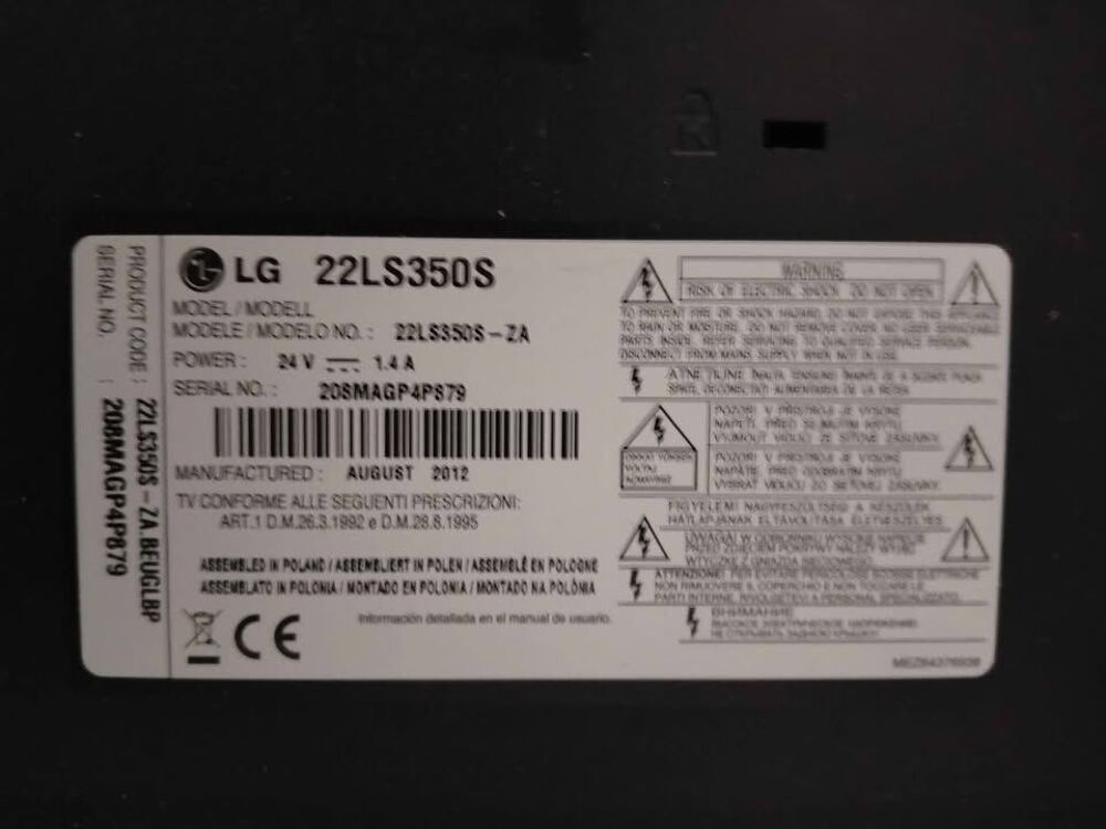 T&eacute;l&eacute;viseur LG 22 pouces Photos/Video/TV
