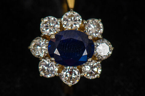Bague Saphir et diamants 2700 Salses-le-Chteau (66)