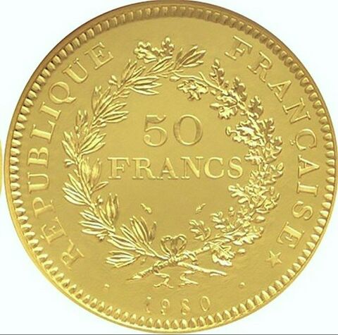 Pice de 50 francs  1980  hercule  copie en laiton  19 Corme-Royal (17)