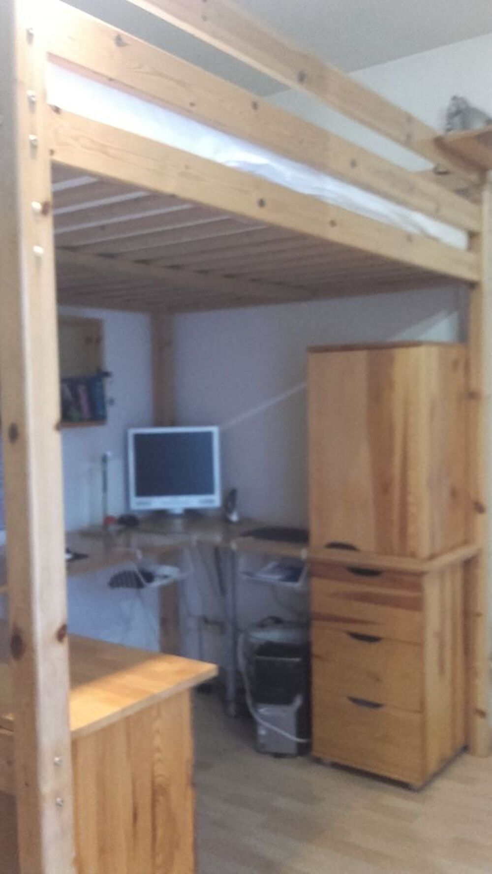 Lit mezzanine 2 places + bureau Meubles