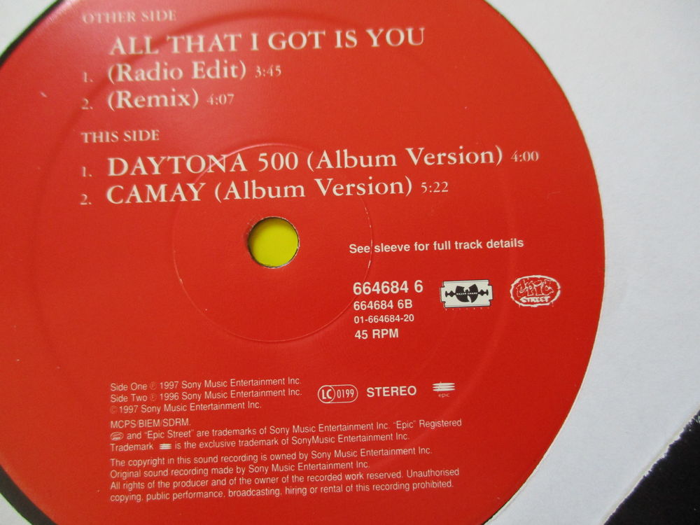 GFK ALL THAT I GOT IS U MARY J BLIGE MAXI 45 TOURS WU TANG CD et vinyles