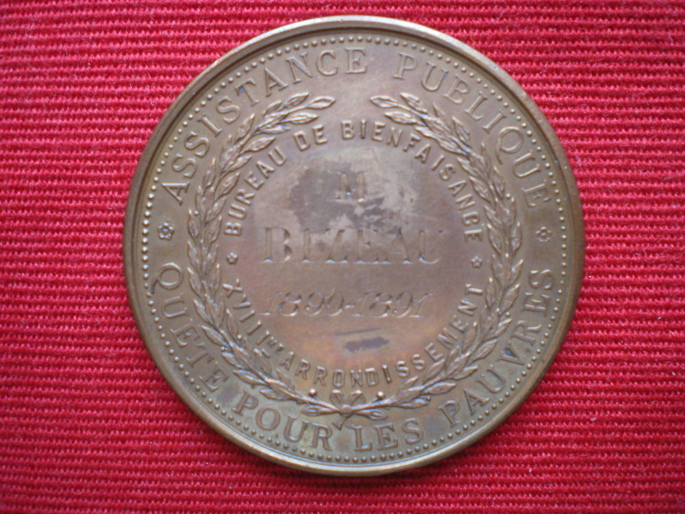 M&eacute;daille de l'Assistance Publique 1890-1891. 