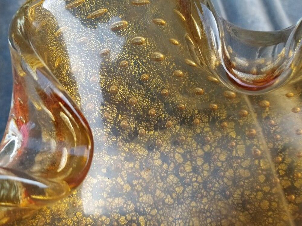 Cendrier Verre Murano &agrave; Bulles Design Barovier Venini Italy 