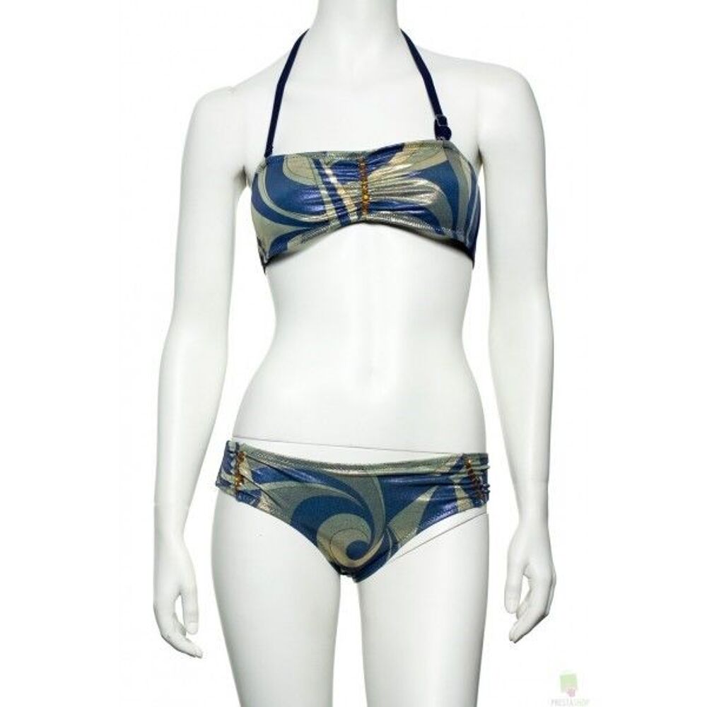 MAILLOT DE BAIN 2 PIECES T 46 _ NEUF _ TISSU " METALLISE " Vêtements