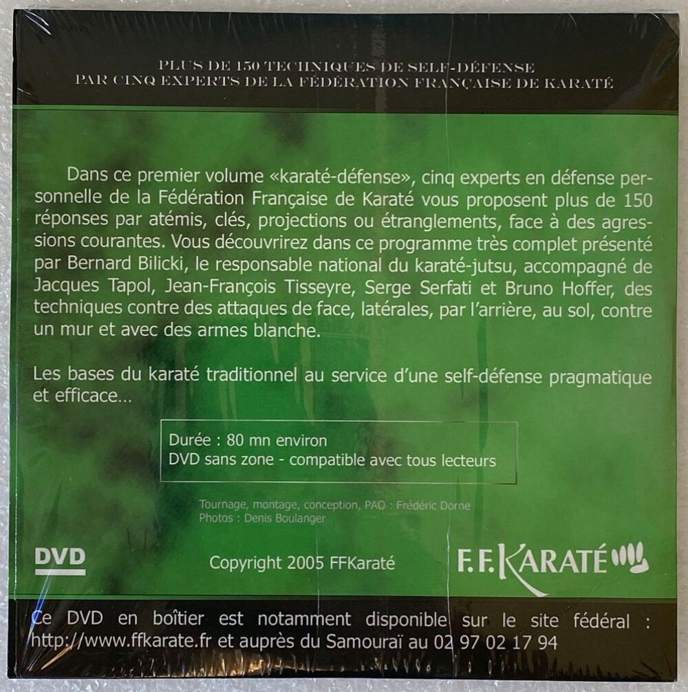DVD Karat&eacute; D&eacute;fense , KARATE - JUTSU DVD et blu-ray