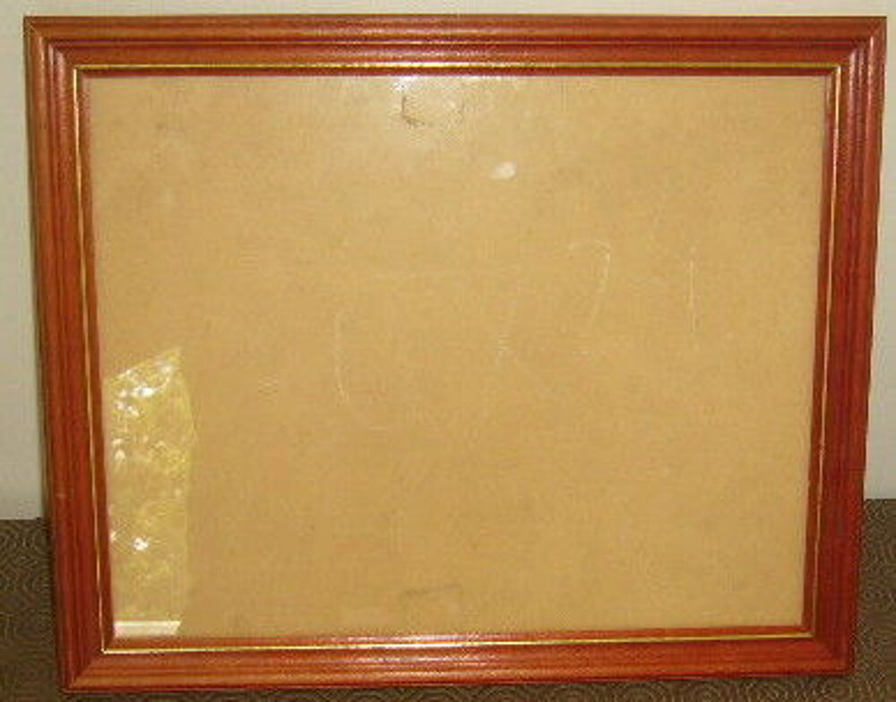 cadre photo bois merisier et liseret couleur or Bricolage