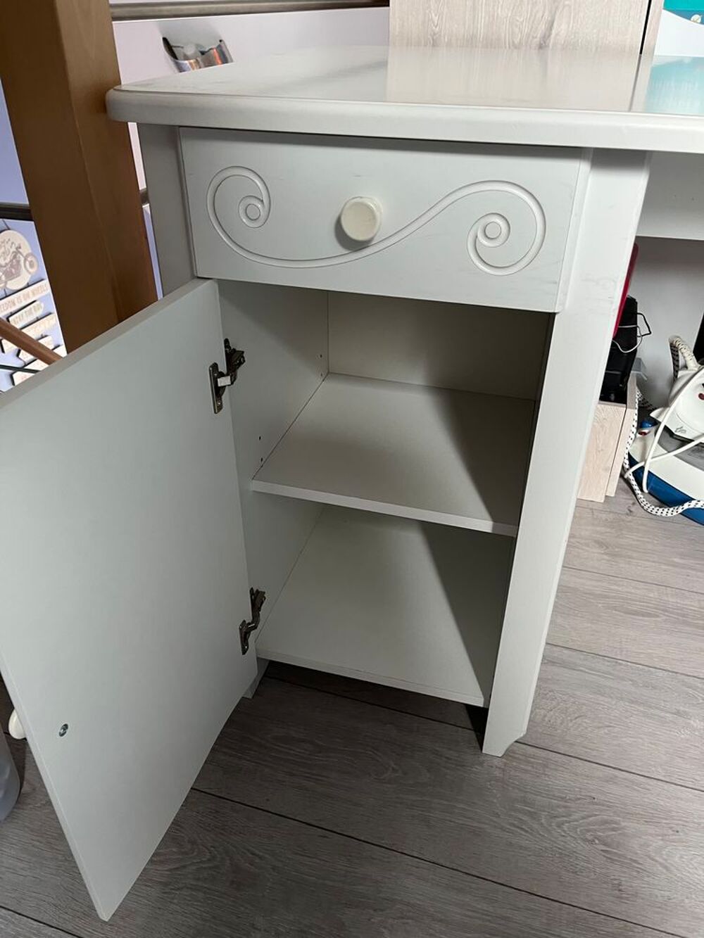 Bureau blanc &agrave; spirale conforama Meubles
