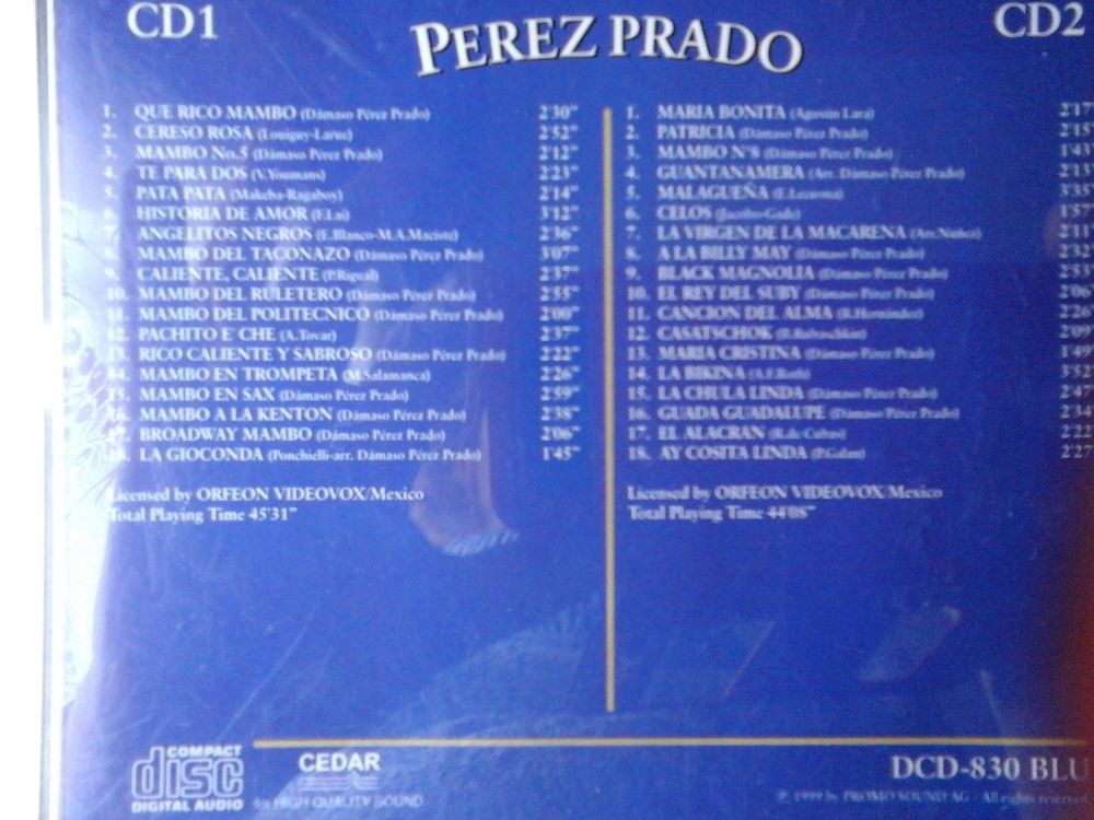 Double CD SELECTION PEREZ PRADO Mambo King Audio et hifi