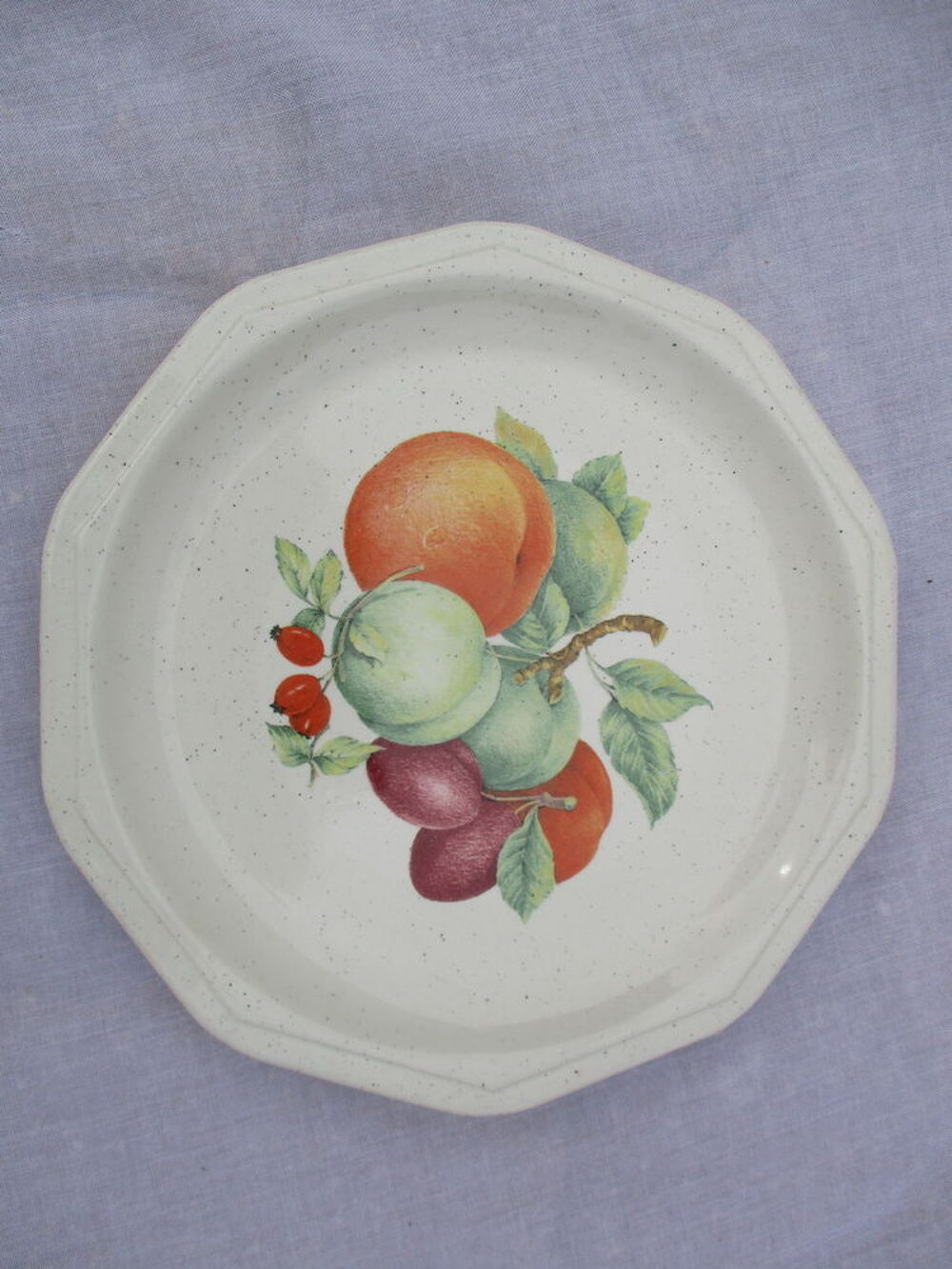 Assiette D&eacute;cagonale de 25 cm - Vintage 